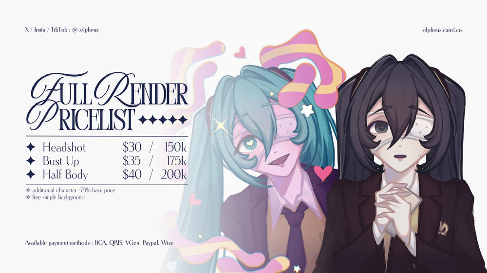 Full Render Pricelist