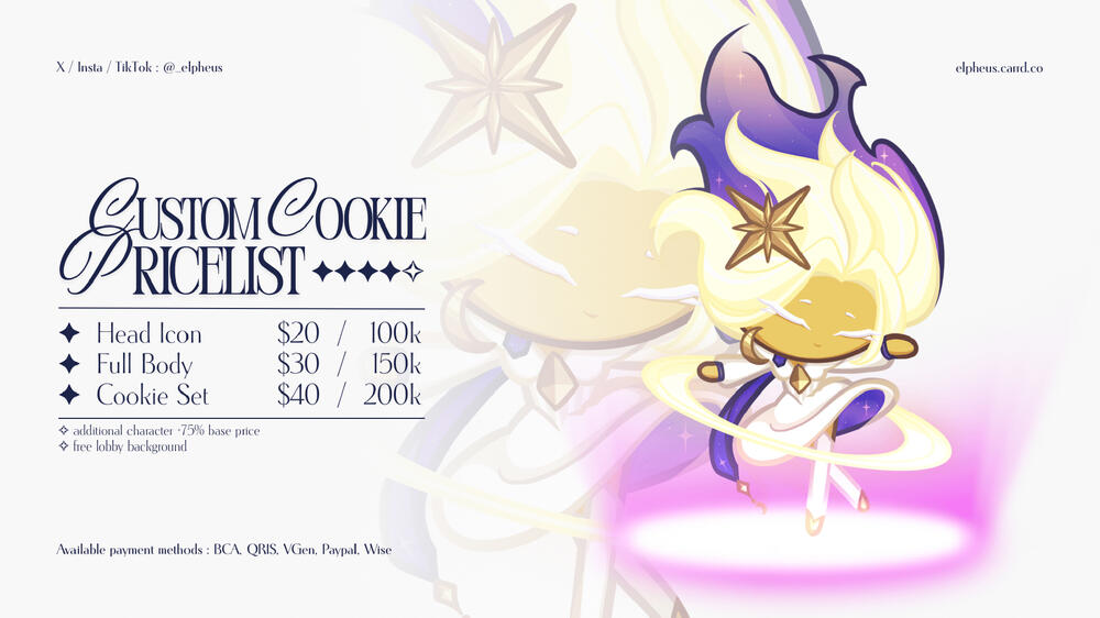 Custom Cookie Pricelist